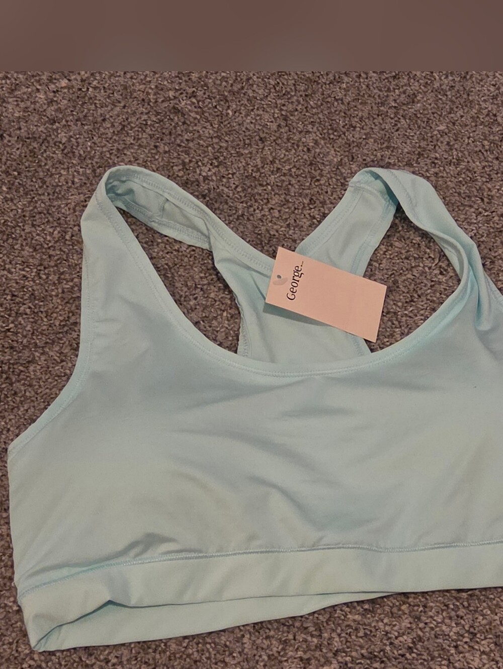 George Racerback Sports Bra XL Aqua Blue